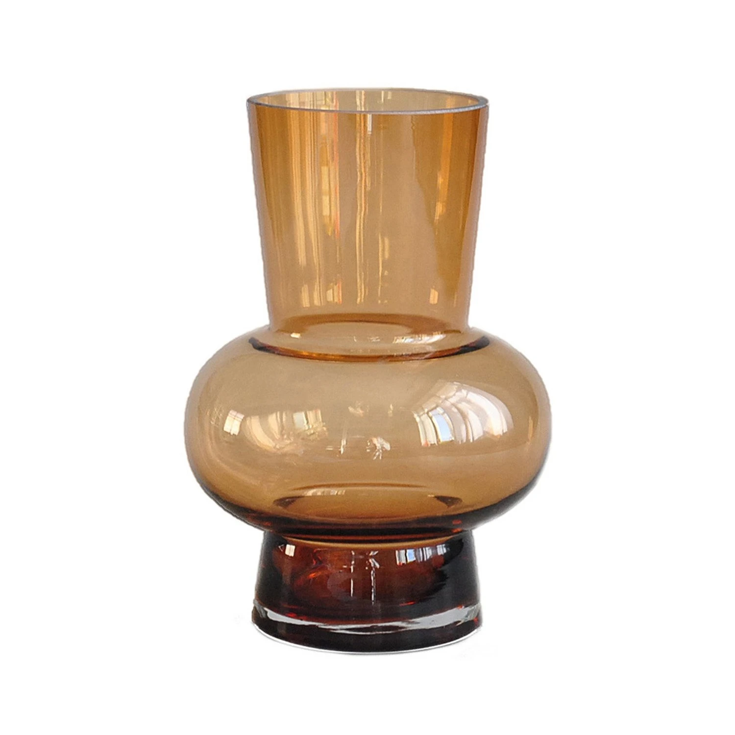 Bloemenvaas Amber Handgeblazen - H 21 X D 13,5 Cm 3 Bloemenvaas Amber Handgeblazen - H 21 X D 13,5 Cm