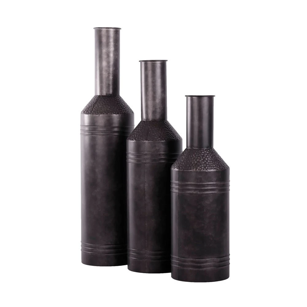 Fles Metaal Rustique Black - H 68 X D 18 Cm 4 Fles Metaal Rustique Black - H 68 X D 18 Cm - Afbeelding 2