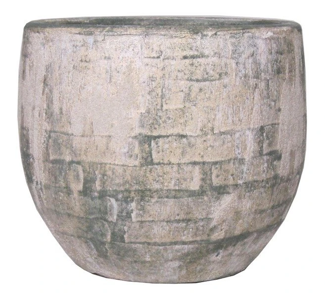 Floran Pot Steef D24 H22cm Creme Groen 3 Floran Pot Steef D24 H22cm Creme Groen