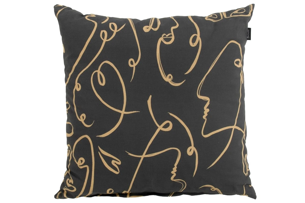 Hartman Faces Black Sierkussen 50x50x16 3 Hartman Faces Black Sierkussen 50x50x16