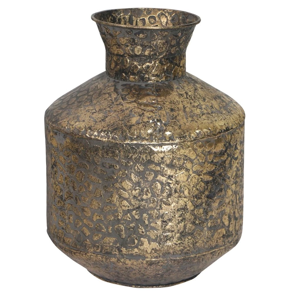 Vaas Metaal White Gold - H 26,5 X D 26,5 Cm 3 Vaas Metaal White Gold - H 26,5 X D 26,5 Cm