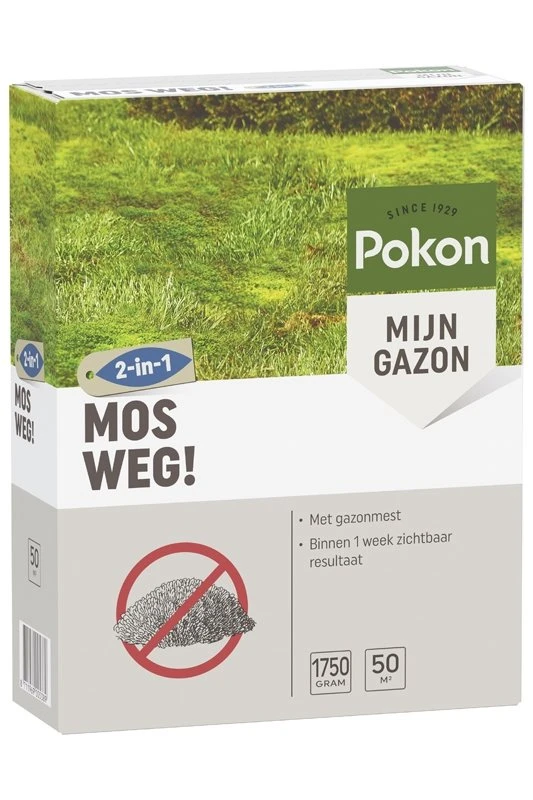 Pokon Mos Weg! 1,75kg Voor 50m² 3 Pokon Mos Weg! 1,75kg Voor 50m²