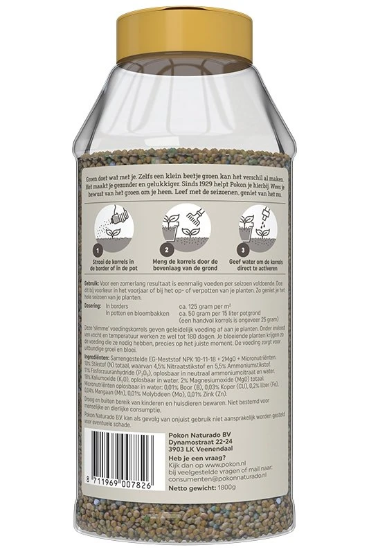 Pokon Terras & Balkon Planten Voedingskorrels 1800g 4 Pokon Terras & Balkon Planten Voedingskorrels 1800g - Afbeelding 2
