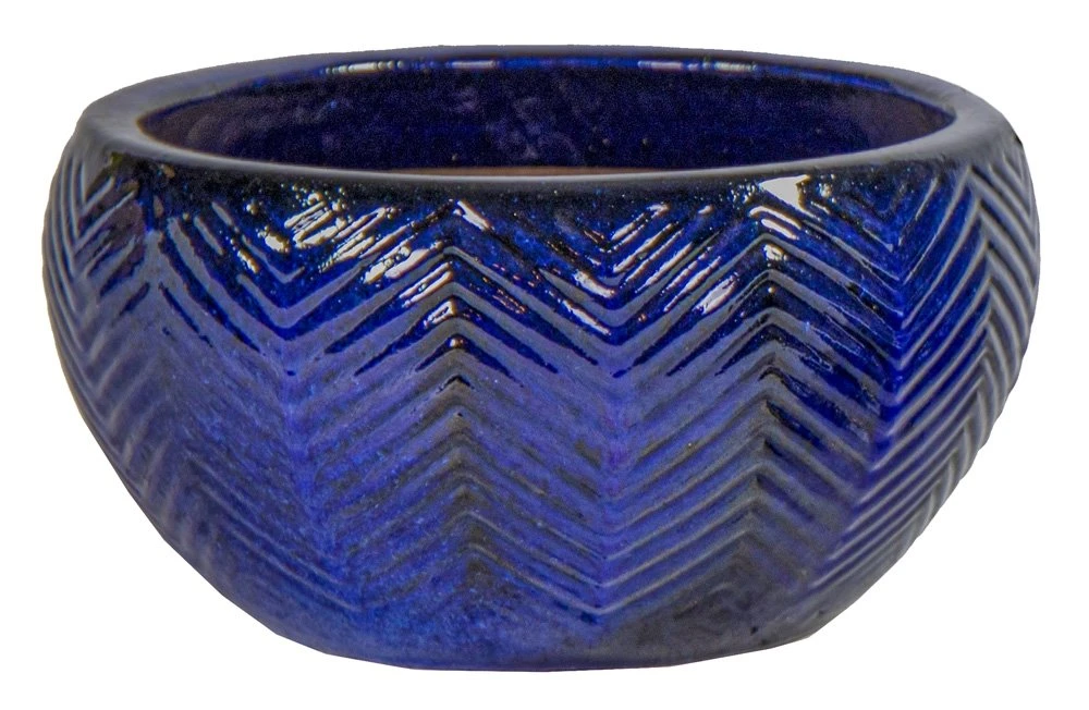 Portly Bowl Fishbone Falling Blue - Ø 29 X H 15,5 Cm 3 Portly Bowl Fishbone Falling Blue - Ø 29 X H 15,5 Cm