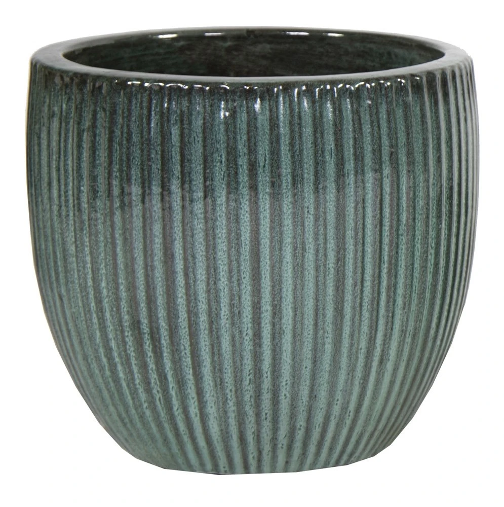 Portly Egg Rib Moss Green - Ø 28 X H 25 Cm 3 Portly Egg Rib Moss Green - Ø 28 X H 25 Cm