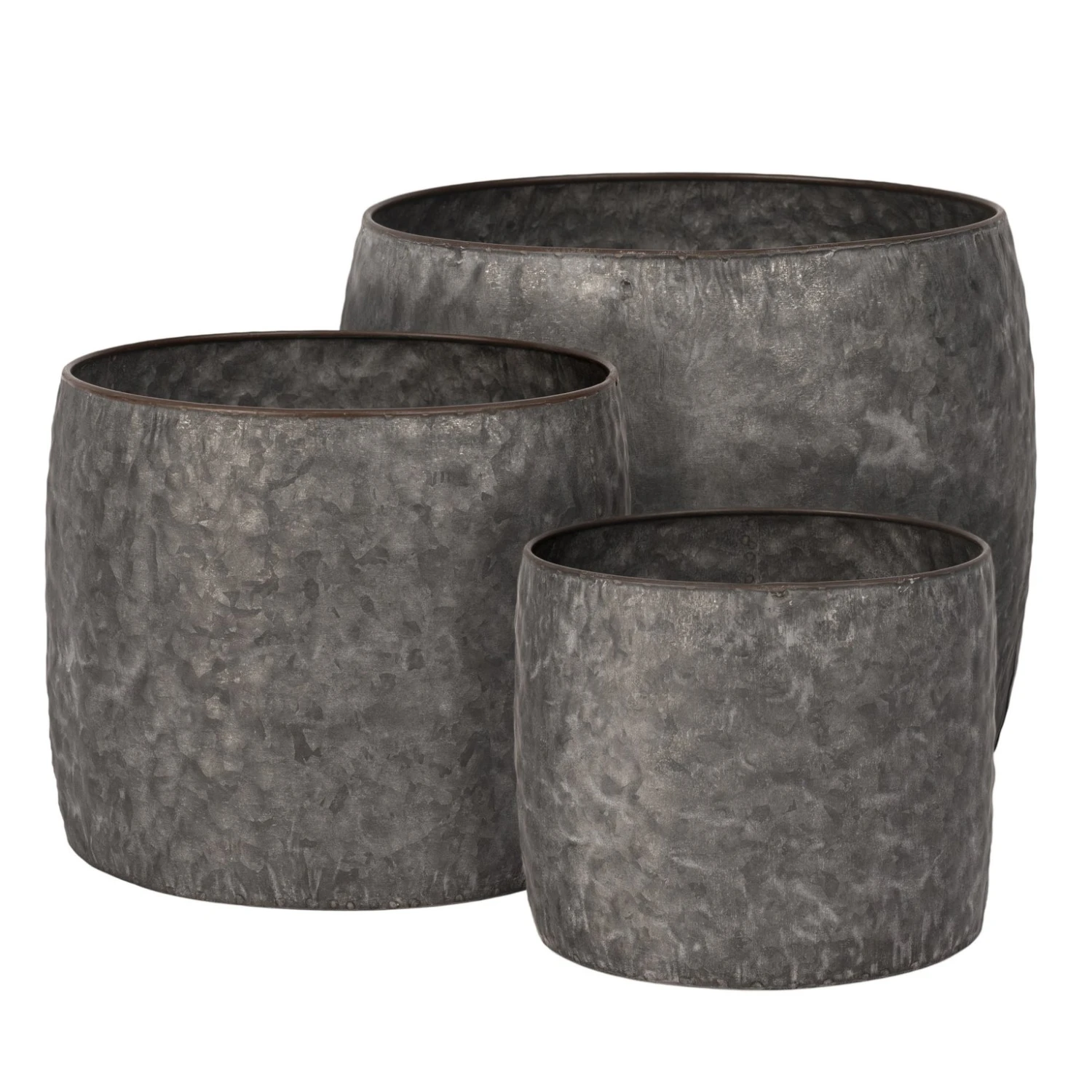 Pot Metaal Antique Grey (Incl. Liner) - Ø 25,5 X H 20 Cm 4 Pot Metaal Antique Grey (Incl. Liner) - Ø 25,5 X H 20 Cm - Afbeelding 2