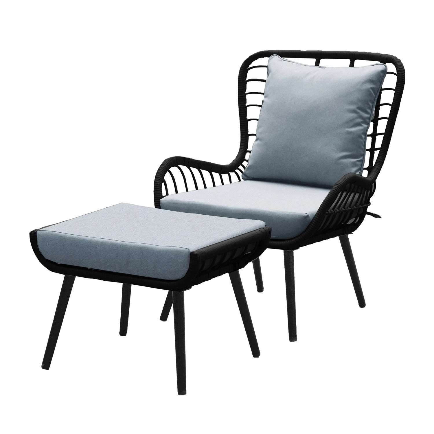 Royal Seasons COCOON Vlinderstoel Met Voetensteun Zwart 3 Royal Seasons COCOON Vlinderstoel Met Voetensteun Zwart