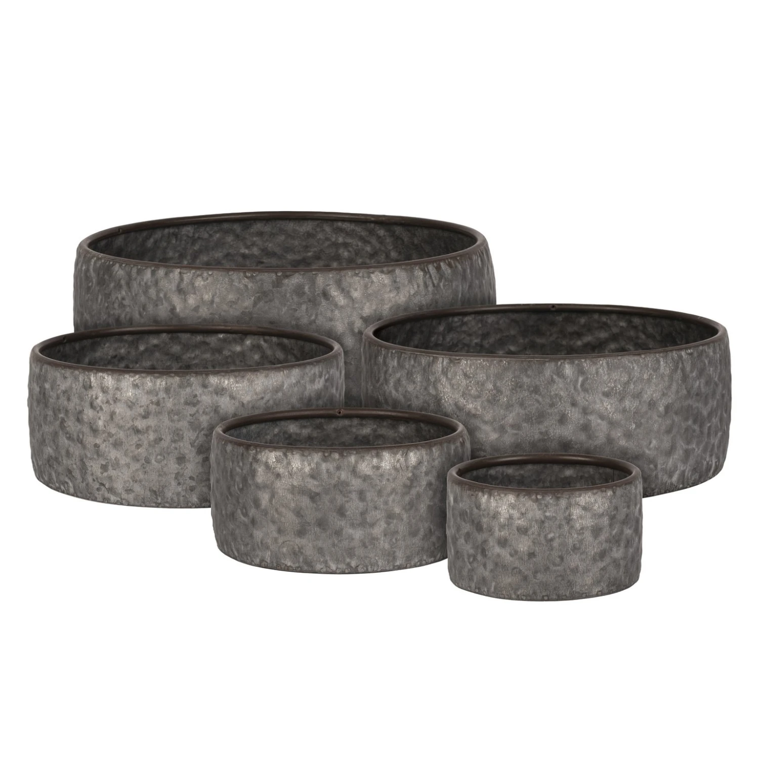 Schaal Metaal Antique Grey - Ø 35 X H 12,5 Cm 4 Schaal Metaal Antique Grey - Ø 35 X H 12,5 Cm - Afbeelding 2