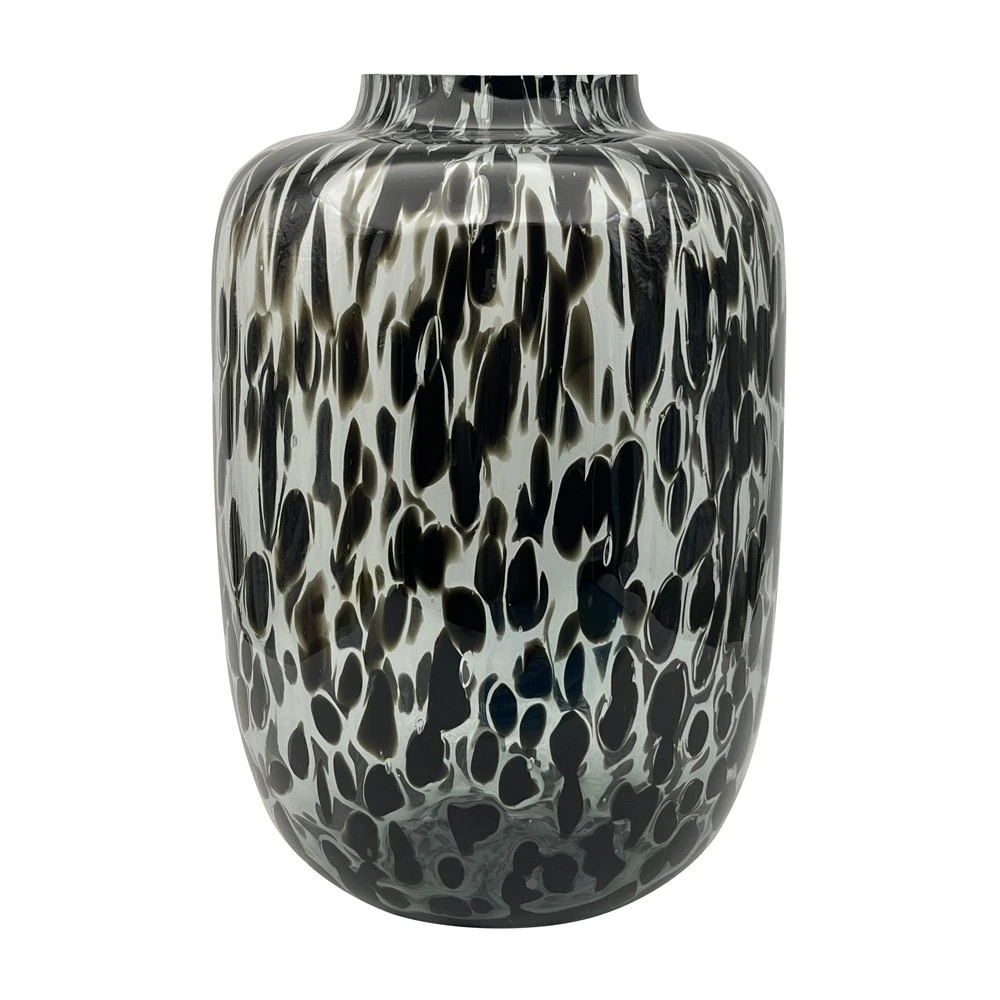 Vaas Glas Black Cheetah - Ø 24 X H 34 Cm 3 Vaas Glas Black Cheetah - Ø 24 X H 34 Cm