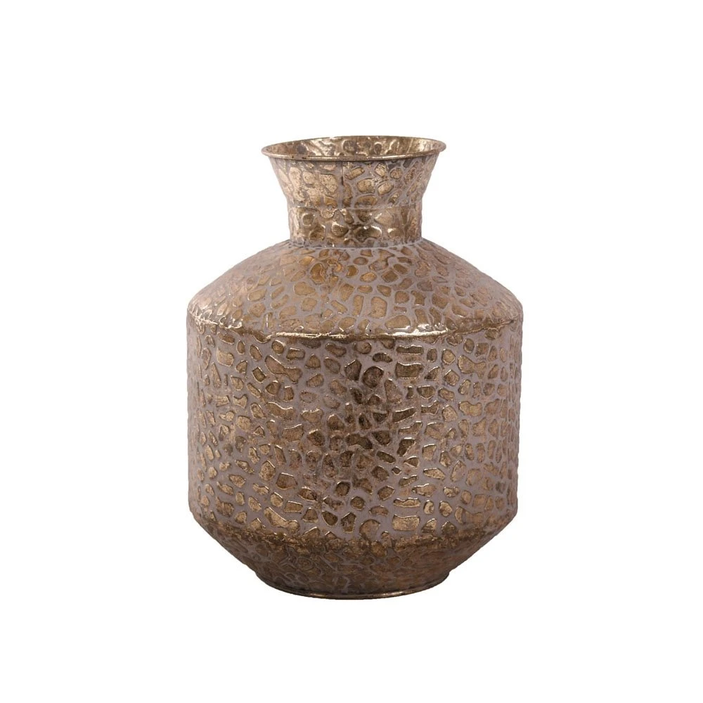 Vaas Metaal White Gold - H 35 X D 26 Cm 3 Vaas Metaal White Gold - H 35 X D 26 Cm