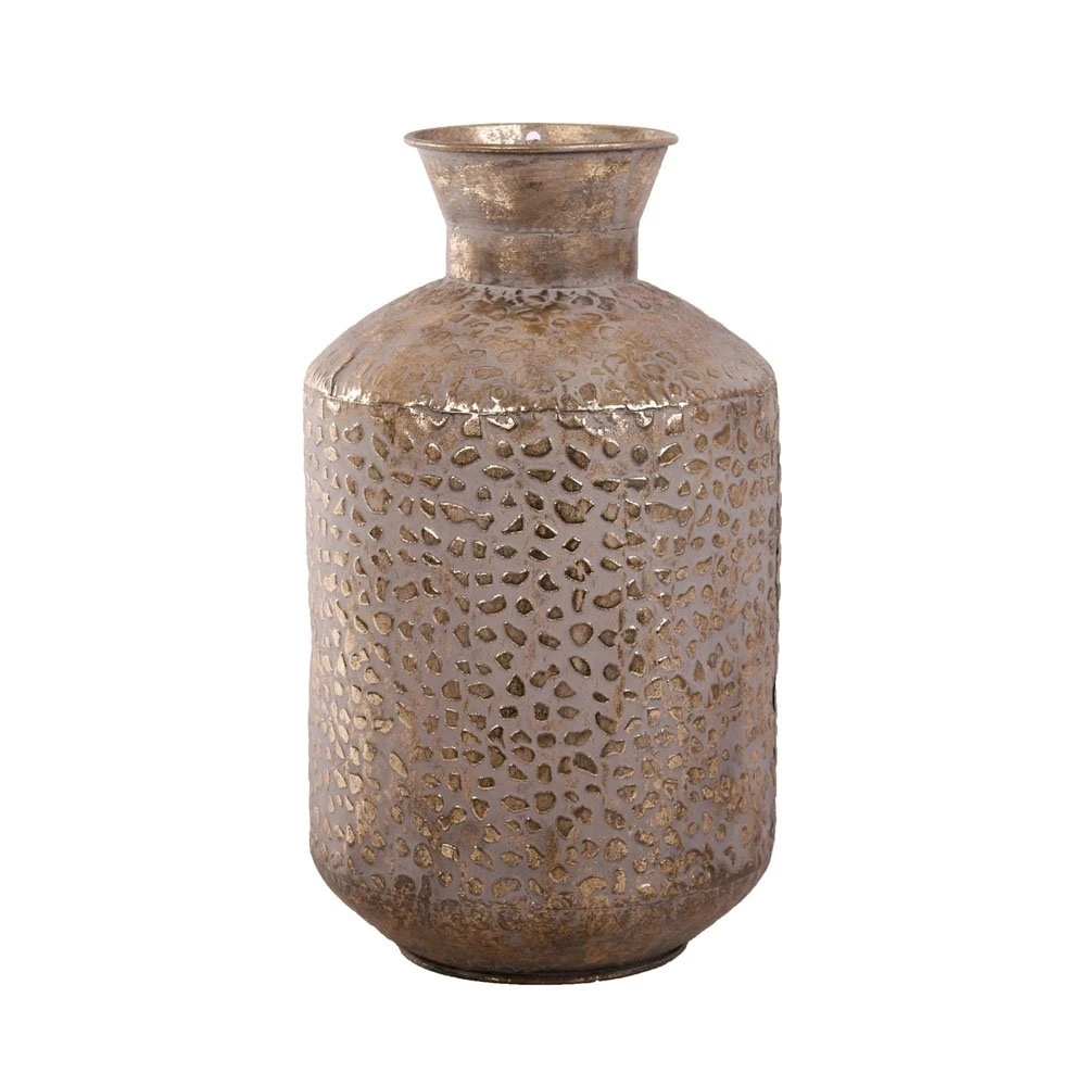 Vaas Metaal White Gold - H 44 X D 26 Cm 3 Vaas Metaal White Gold - H 44 X D 26 Cm
